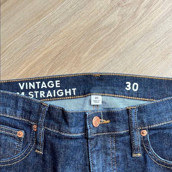J. Crew Vintage Slim Straight Jeans - Dark Blue Sz 30 - Picture 5 of 9